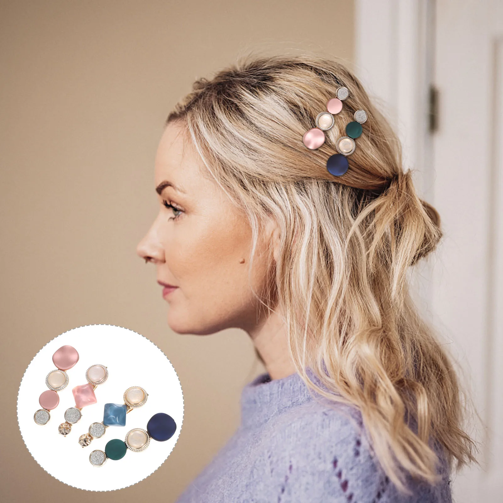 2 Pairs Color Matching Clip Hair Clips for Women Small Barrettes Wedding Accessories Decorations Plastic Pin Elegant for Girls
2 Pairs Color Matching Clip Hair Clips for Women Small Barrettes Wedding Accessories Decorations Plastic Pin Elegant for Girls