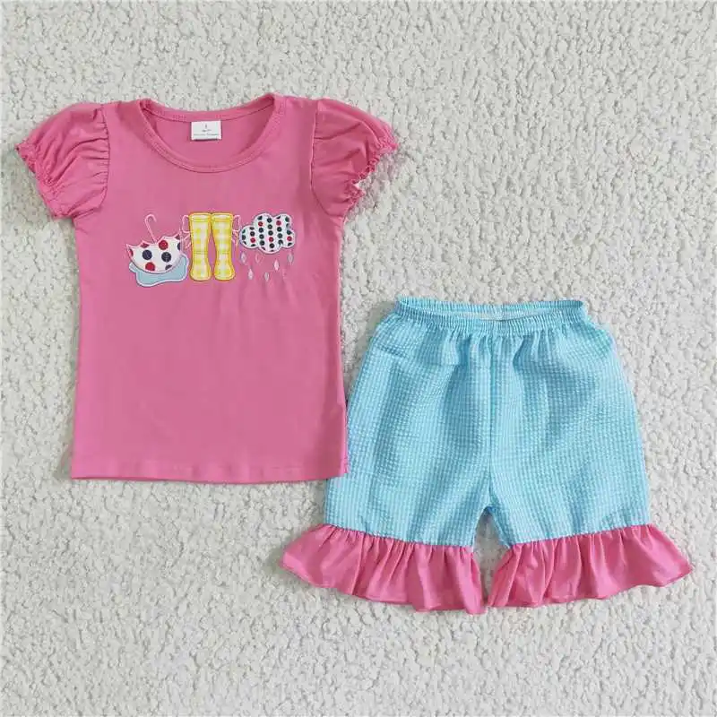 Wholesale Girls Summer Short-Sleeved Suit Multi-Element Embroidery Pattern Beach Series Bright Color Ruffle
Wholesale Girls Summer Short-Sleeved Suit Multi-Element Embroidery Pattern Beach Series Bright Color Ruffle