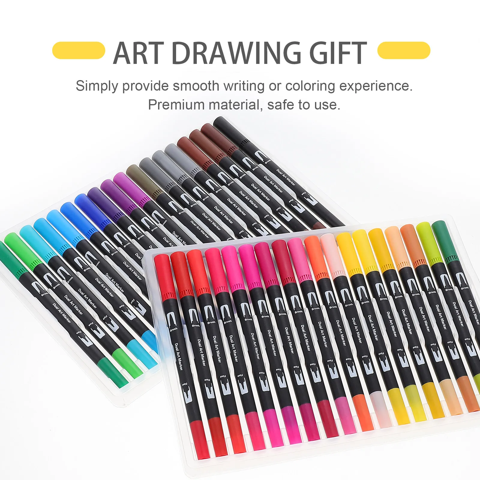 36Pcs Dual Tip Paint Marker Pens Fine and Brush Nib Markers for Smooth Drawing Outlining Journaling Craft Projects Art Kit
36Pcs Dual Tip Paint Marker Pens Fine and Brush Nib Markers for Smooth Drawing Outlining Journaling Craft Projects Art Kit