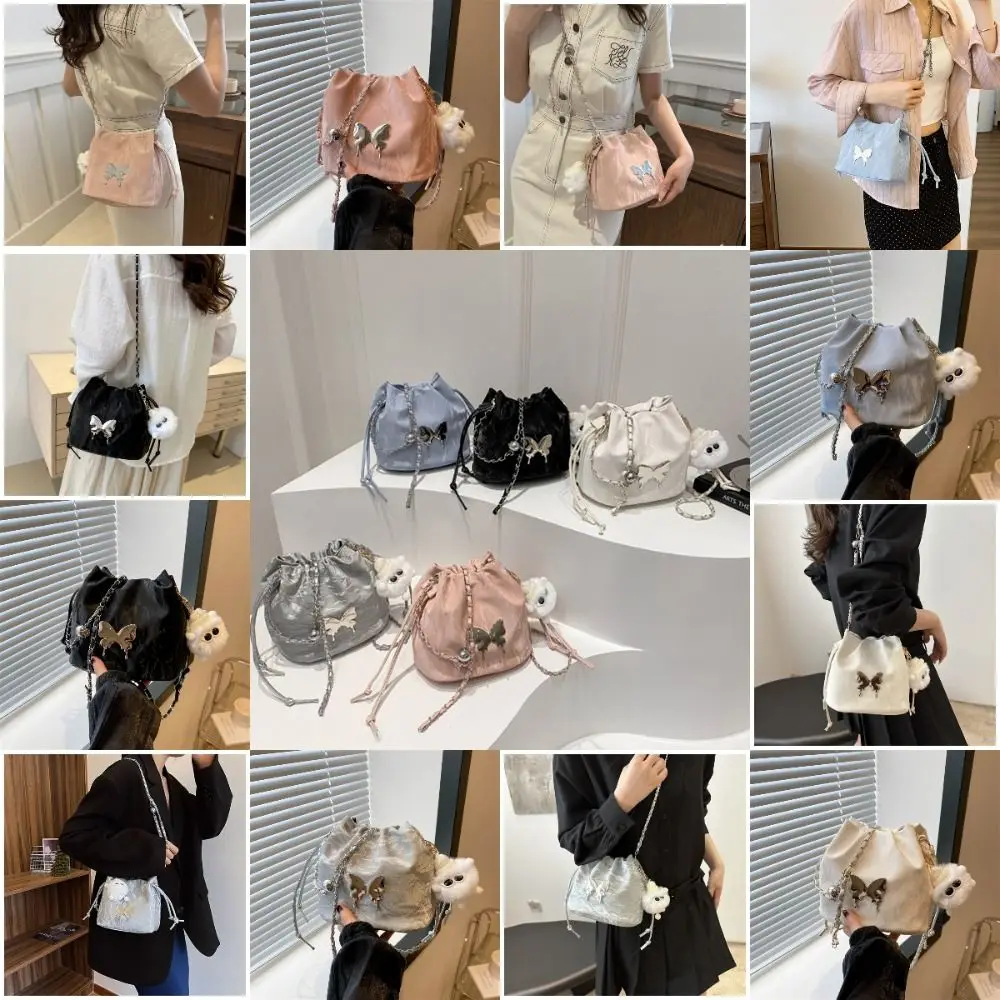 Large Capacity Butterfly Bucket Bag Pendant High End Chain Crossbody Bags PU Leather Elf Rex Rabbit Hair Women Shoulder Bags
Large Capacity Butterfly Bucket Bag Pendant High End Chain Crossbody Bags PU Leather Elf Rex Rabbit Hair Women Shoulder Bags