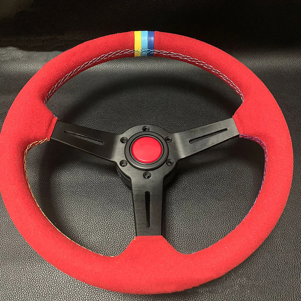 Universal Car Modification Steering Wheel 345MM Personalization Red Suede Racing Sport Steering Wheel Tools Car Accessories
Universal Car Modification Steering Wheel 345MM Personalization Red Suede Racing Sport Steering Wheel Tools Car Accessories 