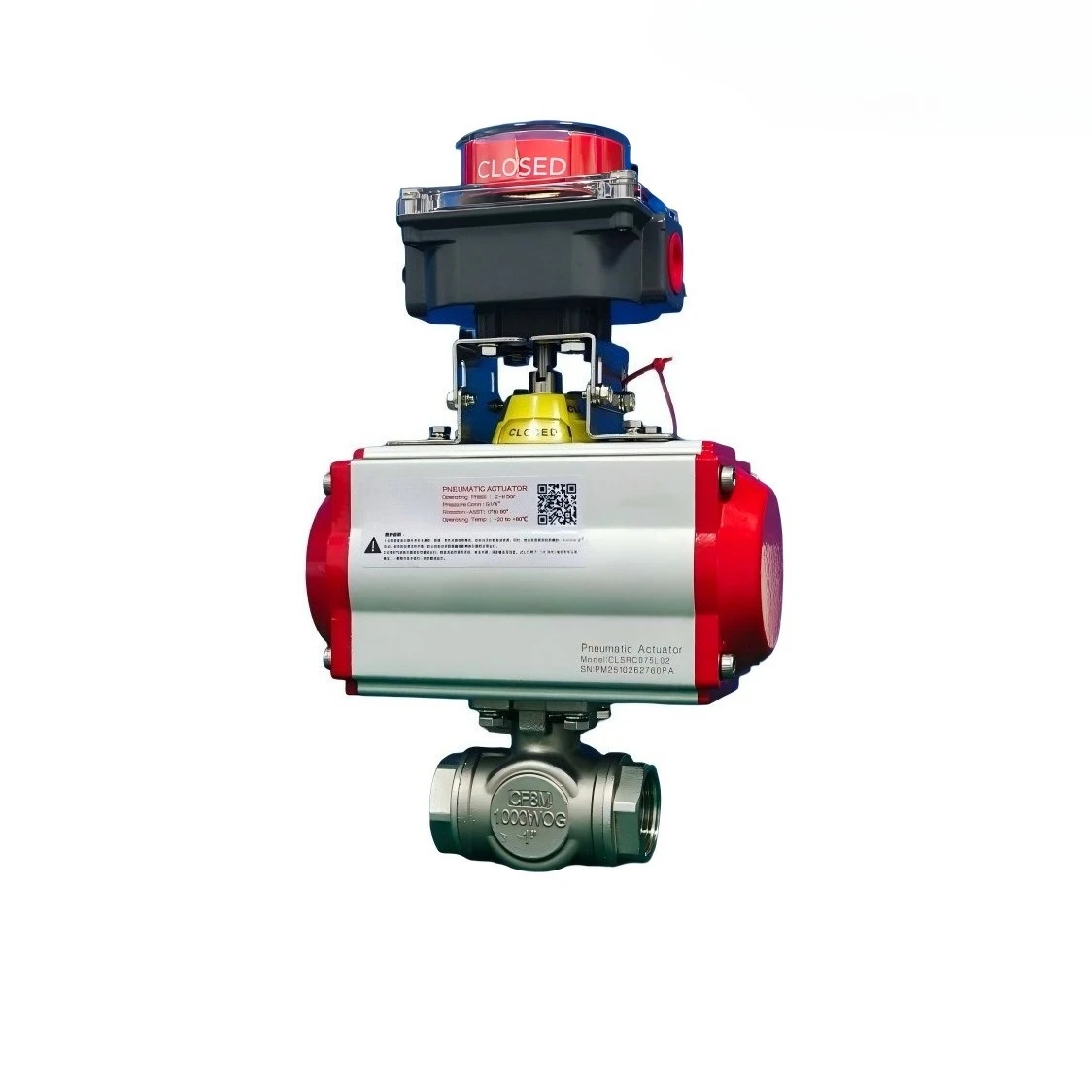 Valve Q614F-16P Pneumatic Three-way Ball Valve Type L Type T, Double Acting, Stainless Steel 304 316L
Valve Q614F-16P Pneumatic Three-way Ball Valve Type L Type T, Double Acting, Stainless Steel 304 316L