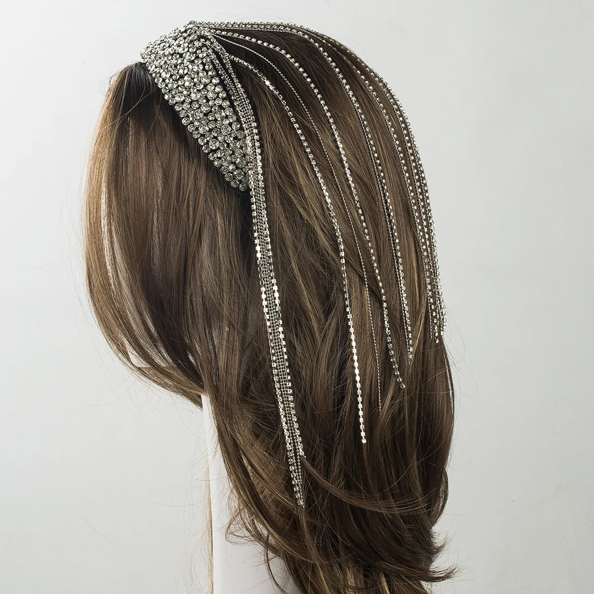 Shining Long Cascade Tassel Headband Glamorous Waterfall Rhinestone Hairwear Dramatic Wedding Night Club Party Headpiece
Shining Long Cascade Tassel Headband Glamorous Waterfall Rhinestone Hairwear Dramatic Wedding Night Club Party Headpiece
