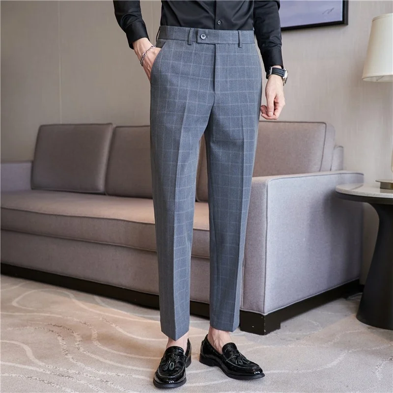 British Style Men Plaid Pants Stretch Business Casual Slim Fit Trousers Male Quality Vintage Pencil Long Suit for Man
British Style Men Plaid Pants Stretch Business Casual Slim Fit Trousers Male Quality Vintage Pencil Long Suit for Man