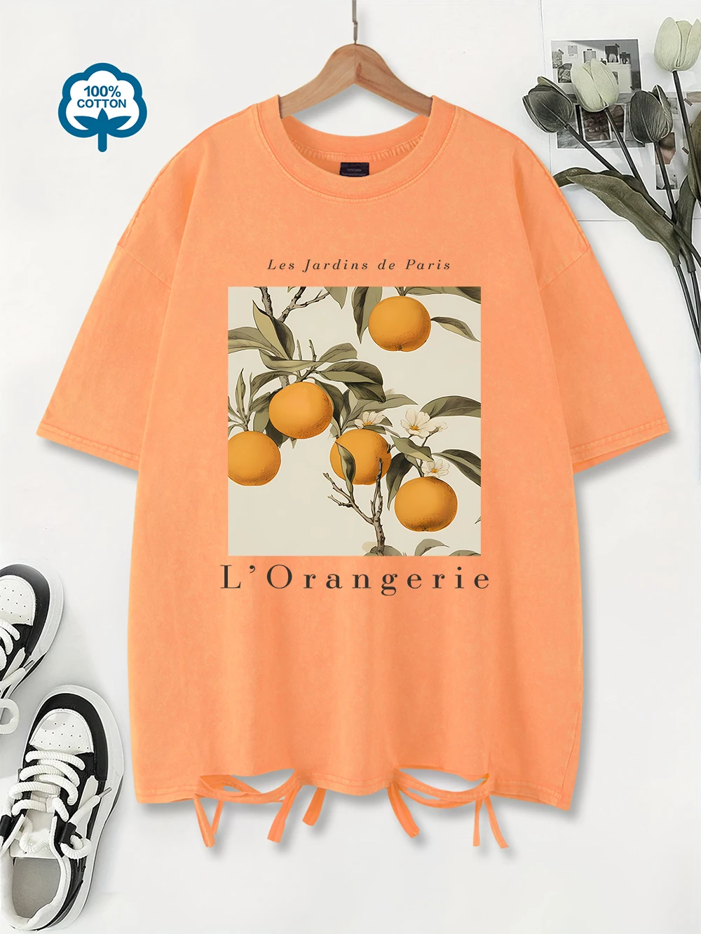 Женская стираная футболка с принтом L'Orangerie, хлопковые топы большого размера, удобные потертые футболки с круглым вырезом, летняя женская одежда
Женская стираная футболка с принтом L'Orangerie, хлопковые топы большого размера, удобные потертые футболки с круглым вырезом, летняя женская одежда
