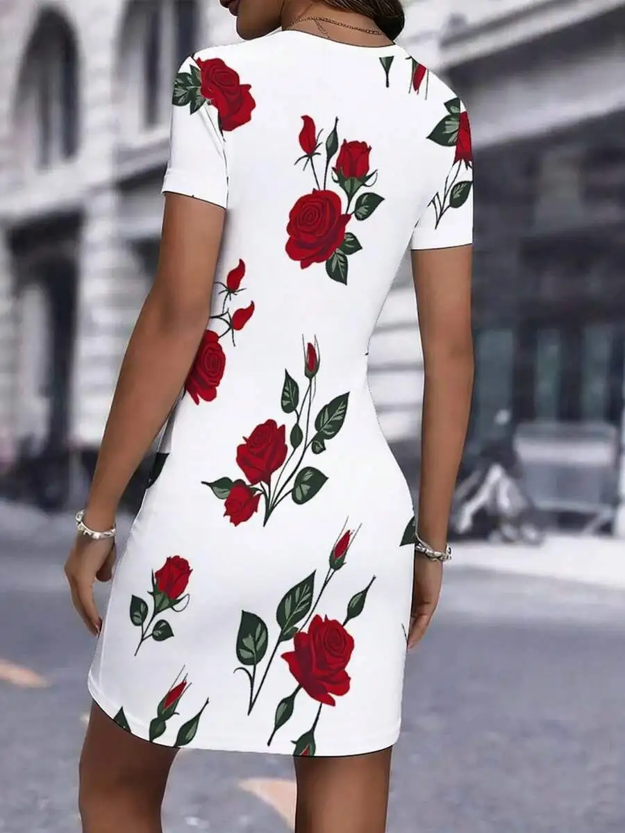 Womens Floral Print Bodycon Mini Dress Short Sleeve Round Neck Casual Party Wear
Womens Floral Print Bodycon Mini Dress Short Sleeve Round Neck Casual Party Wear
