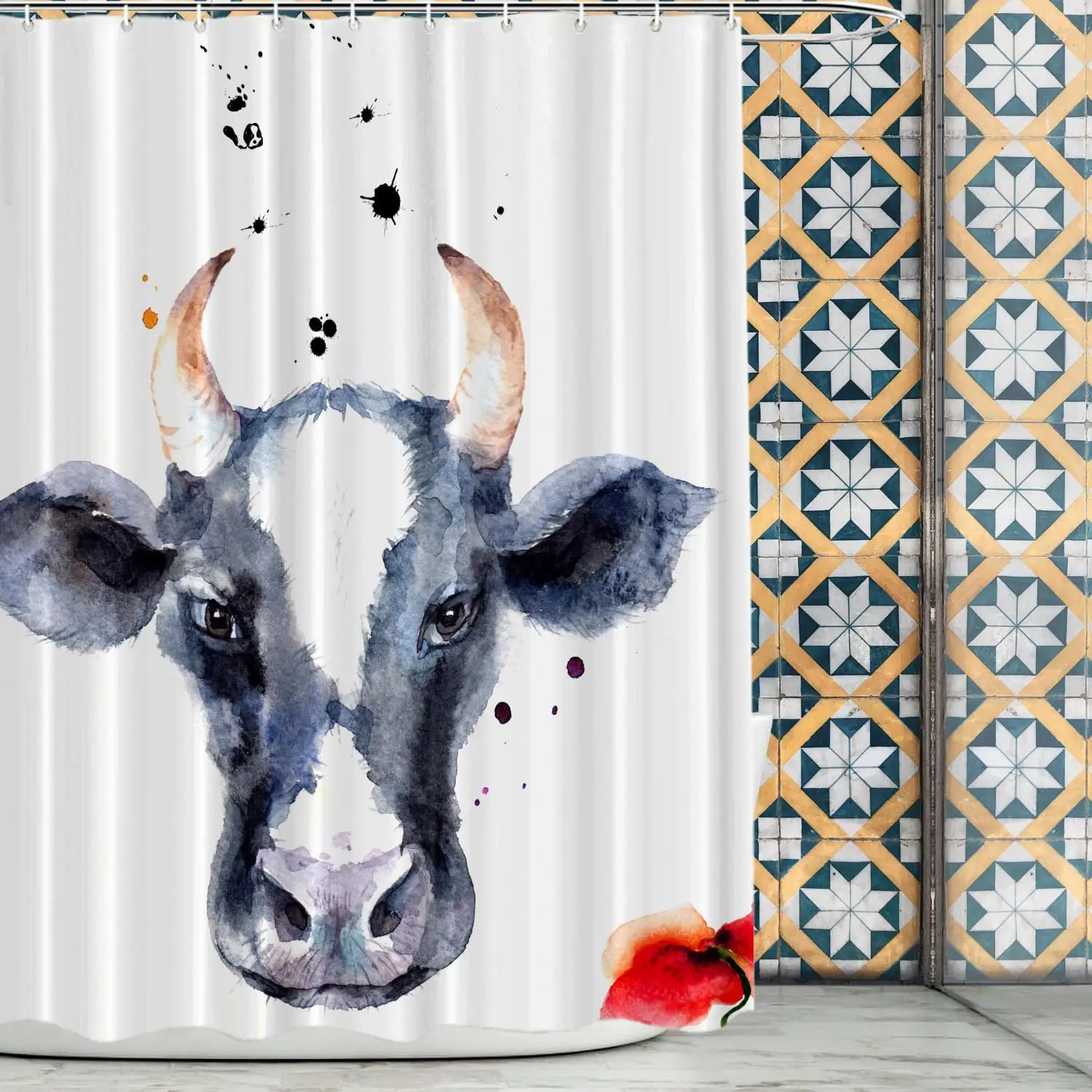 Shower Curtain Watercolor Cow Face Farmhouse Style Bath Decor Waterproof Fabric Boho Rustic Home Accessories Kitchen Living Room
Shower Curtain Watercolor Cow Face Farmhouse Style Bath Decor Waterproof Fabric Boho Rustic Home Accessories Kitchen Living Room