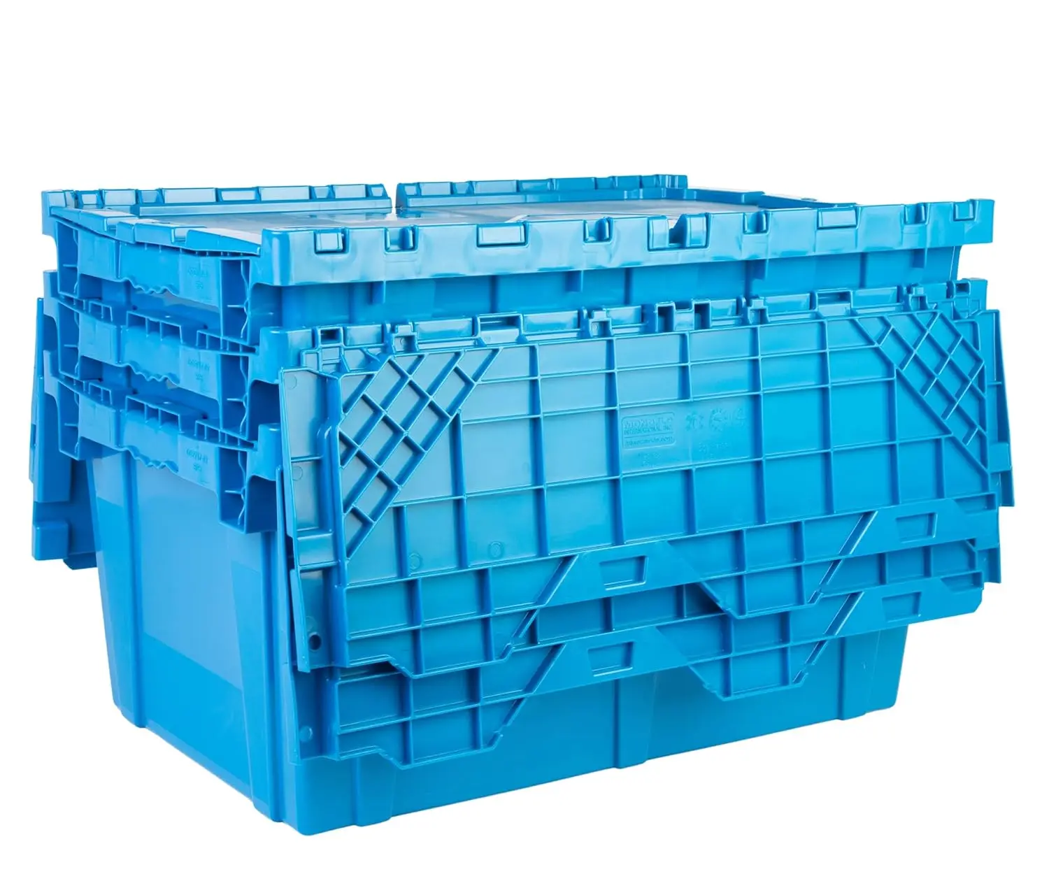 27.3 x 17.2 x 12.6 (3 Pack) Storage Tote Distribution Container with Hinged Attached Lid, Blue, Customized
27.3 x 17.2 x 12.6 (3 Pack) Storage Tote Distribution Container with Hinged Attached Lid, Blue, Customized
