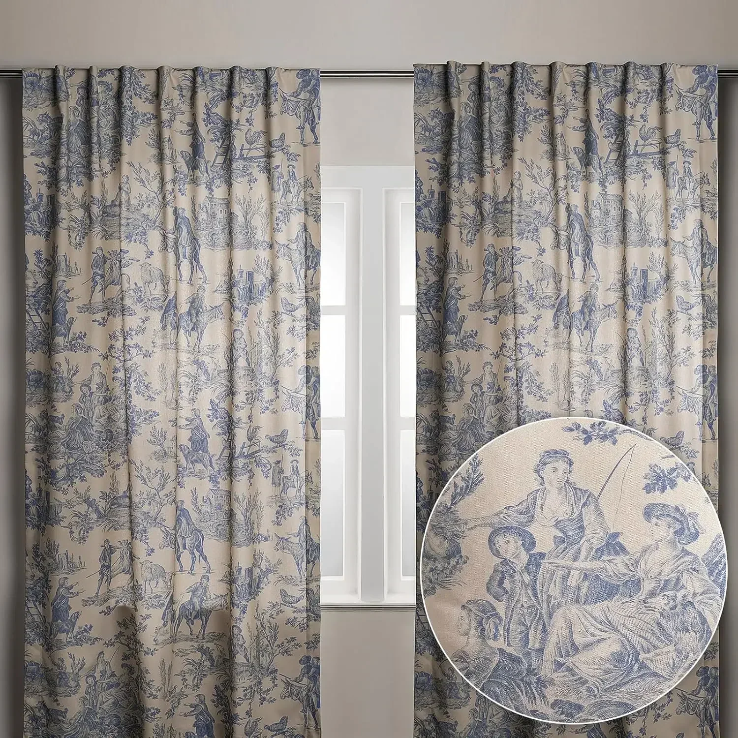 Curtains for Living Room 100% Cotton 108 inch Length Two Panels Light Filtering Toile Curtains for Bedroom Windows with
Curtains for Living Room 100% Cotton 108 inch Length Two Panels Light Filtering Toile Curtains for Bedroom Windows with