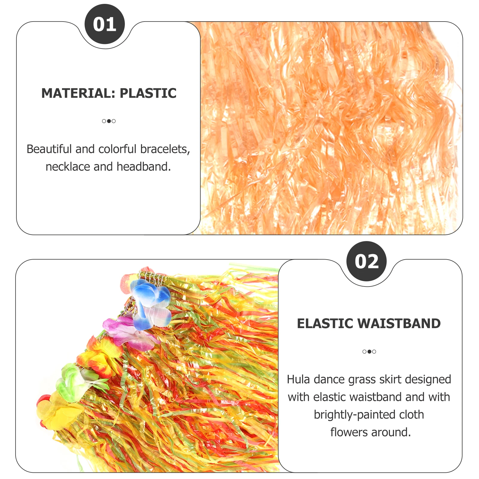 Hawaii Skirt Set Colorful Grass Skirt Elastic Waistband Tropical Dancer Costume Luaus Weddings Parties Flower Accessories
Hawaii Skirt Set Colorful Grass Skirt Elastic Waistband Tropical Dancer Costume Luaus Weddings Parties Flower Accessories