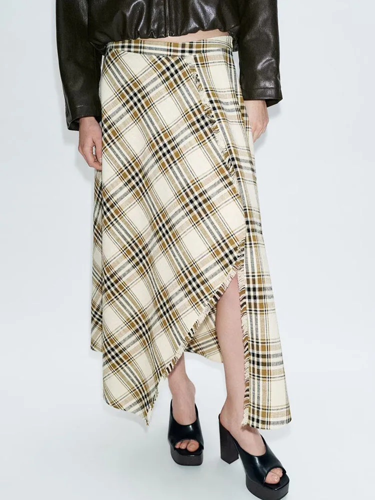 Spring 2026 New Women's High Waist Asymmetric Plaid Midi Skirt Ele Personali Faionable Ethnic Sle Stage Costume
Spring 2026 New Women's High Waist Asymmetric Plaid Midi Skirt Ele Personali Faionable Ethnic Sle Stage Costume