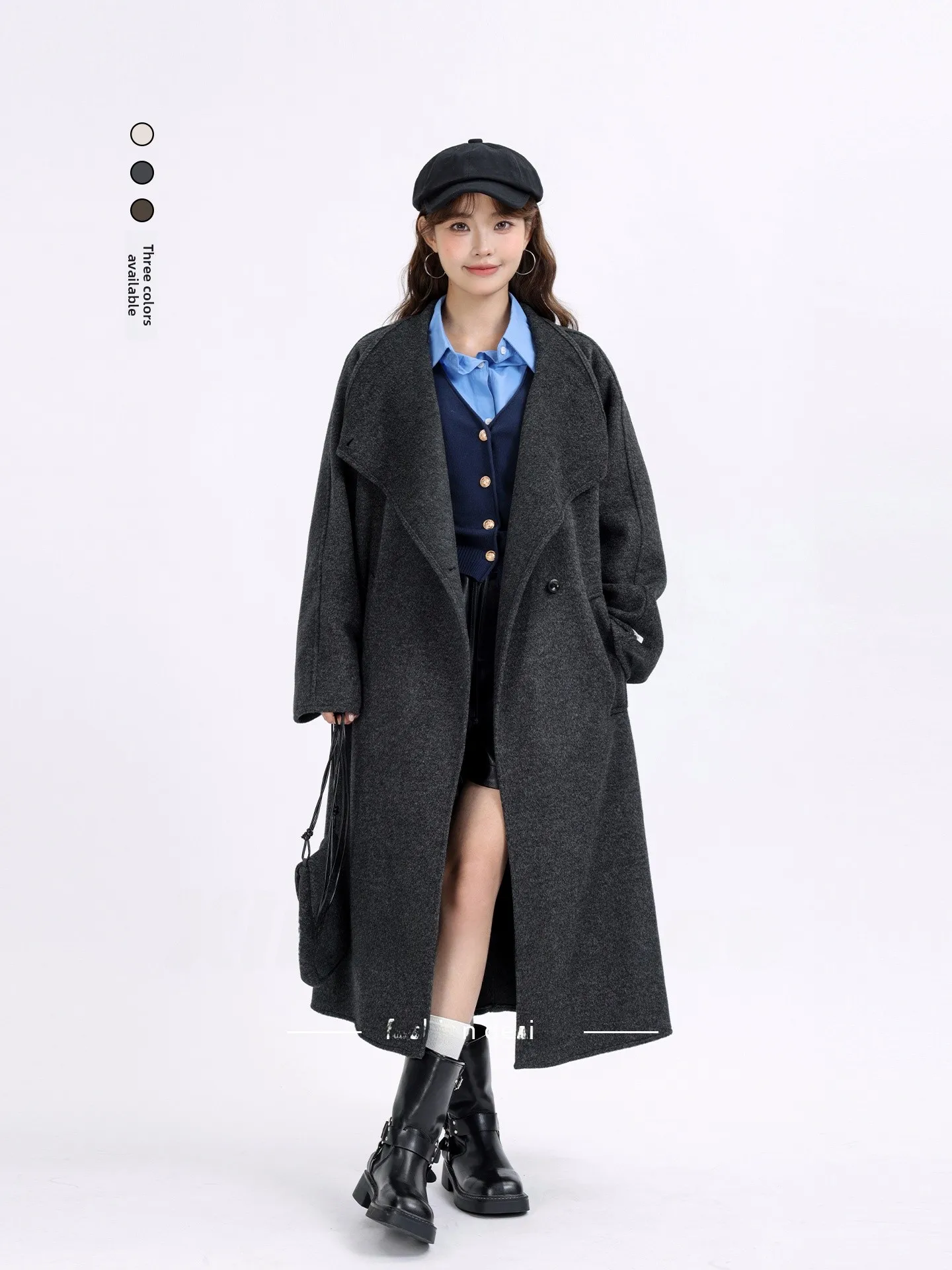 Двустороннее шерстяное длинное пальто в Корейском стиле с воротником-стойкой для похудения Personali, осенне-зимнее новое поступление, женская модная верхняя одежда
Двустороннее шерстяное длинное пальто в Корейском стиле с воротником-стойкой для похудения Personali, осенне-зимнее новое поступление, женская модная верхняя одежда