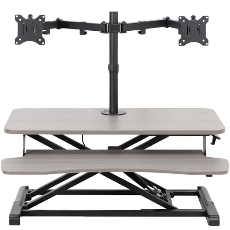 Height Adjustable 32 inch Standing Desk Converter for office use aluminum alloy black dual monitor support with smooth gas-spri
Height Adjustable 32 inch Standing Desk Converter for office use aluminum alloy black dual monitor support with smooth gas-spri