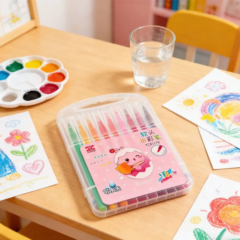 Маркер для художественной живописи, 18 цветов, моющиеся акварельные ручки, канцелярские принадлежности, акварельная ручка с мягким наконечником, школьные принадлежности, акварельные ручки
Маркер для художественной живописи, 18 цветов, моющиеся акварельные ручки, канцелярские принадлежности, акварельная ручка с мягким наконечником, школьные принадлежности, акварельные ручки