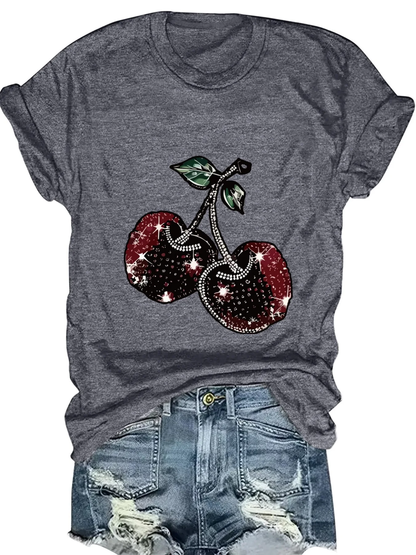 Fashionable Fruit Pattern Print round Neck Short Sleeve Top for Women Stylish Casual Women's T-Shirt
Fashionable Fruit Pattern Print round Neck Short Sleeve Top for Women Stylish Casual Women's T-Shirt