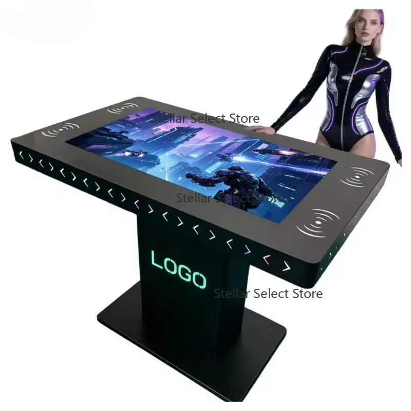 Factory Direct 32-Inch Cash Coin acceptor Horse Race Lamp Object Recognition Wireless Charging Interactive LCD Touch Table