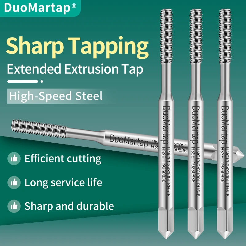 Метчик для нарезания резьбы Duo Martap CNC, американский стандарт, удлиненный, спиральный, с покрытием, высокой твердости, длинный хвостовик 100 мм
Метчик для нарезания резьбы Duo Martap CNC, американский стандарт, удлиненный, спиральный, с покрытием, высокой твердости, длинный хвостовик 100 мм