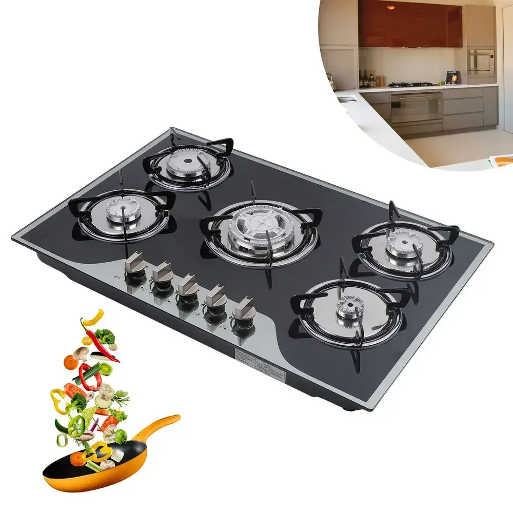 5 Burner 30" Gas Cooktop Stainless Steel Built-in Dual Fuel LPG/NG for Kitchen Cooking
5 Burner 30" Gas Cooktop Stainless Steel Built-in Dual Fuel LPG/NG for Kitchen Cooking