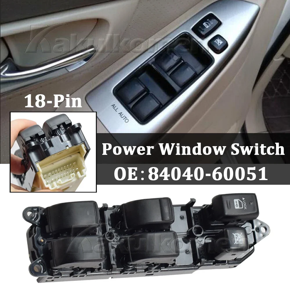 84040-60051 Car Electric Power Window Switch Button For Toyota Land Cruiser 120 Prado GRJ120 TRJ120 2002-2010 8404060051
84040-60051 Car Electric Power Window Switch Button For Toyota Land Cruiser 120 Prado GRJ120 TRJ120 2002-2010 8404060051