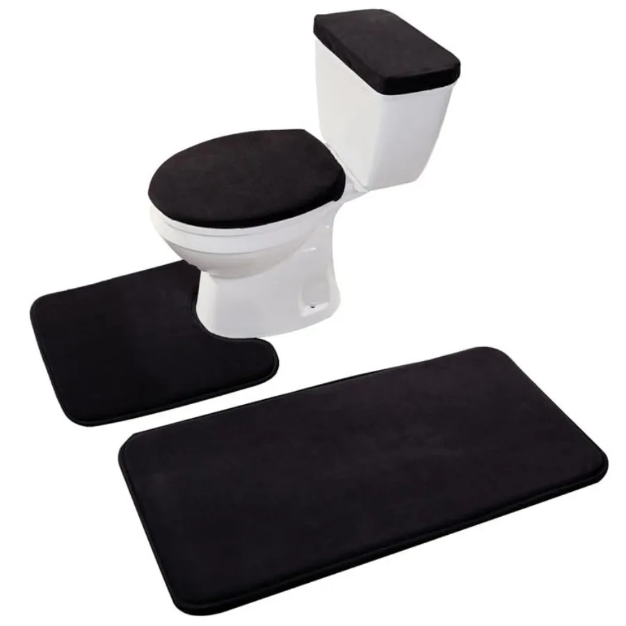 Memory Foam Bathroom Toilet Rug Set 4 Pcs with Toilet Lid Cover and Tank Covers
Memory Foam Bathroom Toilet Rug Set 4 Pcs with Toilet Lid Cover and Tank Covers