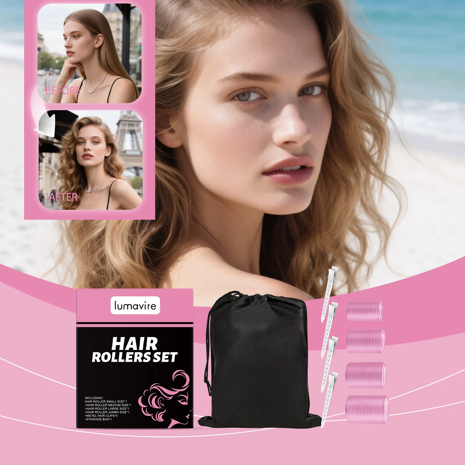 Hair Rollers Set Curling Iron Curling hair Without Heat Damage
Hair Rollers Set Curling Iron Curling hair Without Heat Damage