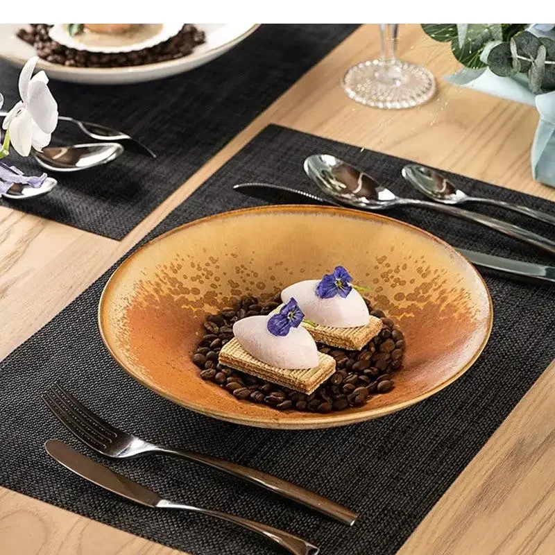 Retro Ceramic Shallow Mouthed Bowl Thick Soup Salad Dessert Bowls Pasta Deep Plate Restaurant Special Tableware
Retro Ceramic Shallow Mouthed Bowl Thick Soup Salad Dessert Bowls Pasta Deep Plate Restaurant Special Tableware