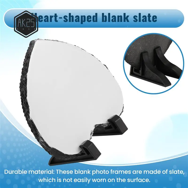 AK25-4Pcs Sublimated Slate Heart Shaped Blank Slate Rock Slate With Display Stand For DIY Personalized Photo Frame
AK25-4Pcs Sublimated Slate Heart Shaped Blank Slate Rock Slate With Display Stand For DIY Personalized Photo Frame