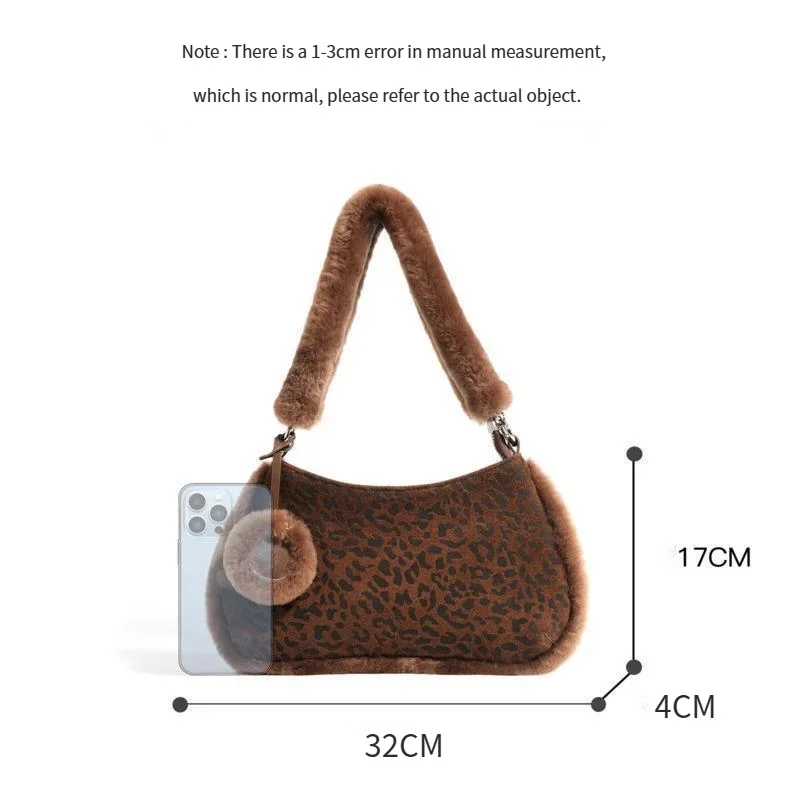 Leopard Print Tote Bag Autumn Winter Fashion Personality Crossbody Bag Commuter Plush Leather Shoulder Underarm Storage Handbag
Leopard Print Tote Bag Autumn Winter Fashion Personality Crossbody Bag Commuter Plush Leather Shoulder Underarm Storage Handbag