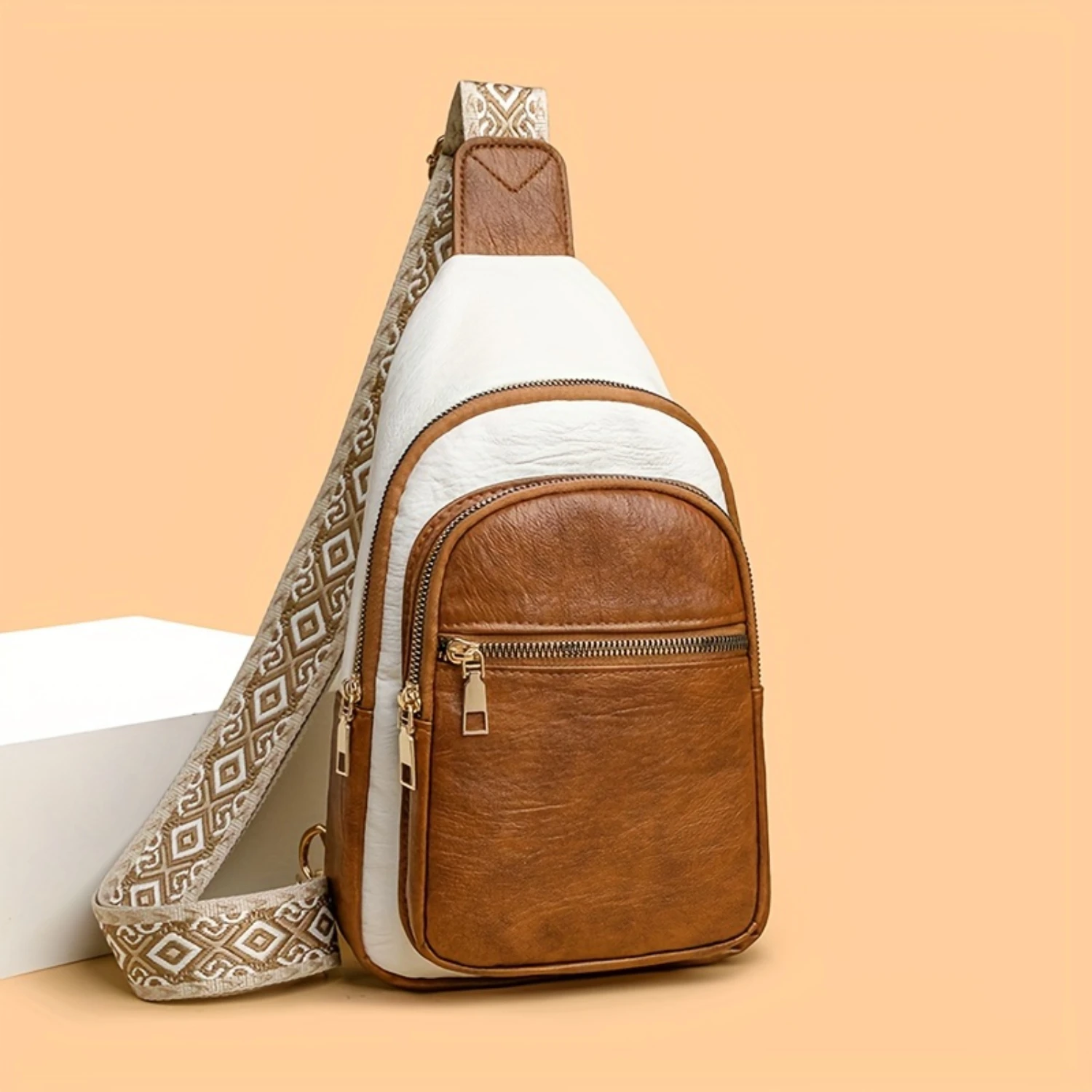 Faux Leather Sling Backpack - Adjustable Shoulder Strap, Multi-Pocket, Foldable, Zipper Closure, Polyester Lining, Elegant Solid
Faux Leather Sling Backpack - Adjustable Shoulder Strap, Multi-Pocket, Foldable, Zipper Closure, Polyester Lining, Elegant Solid