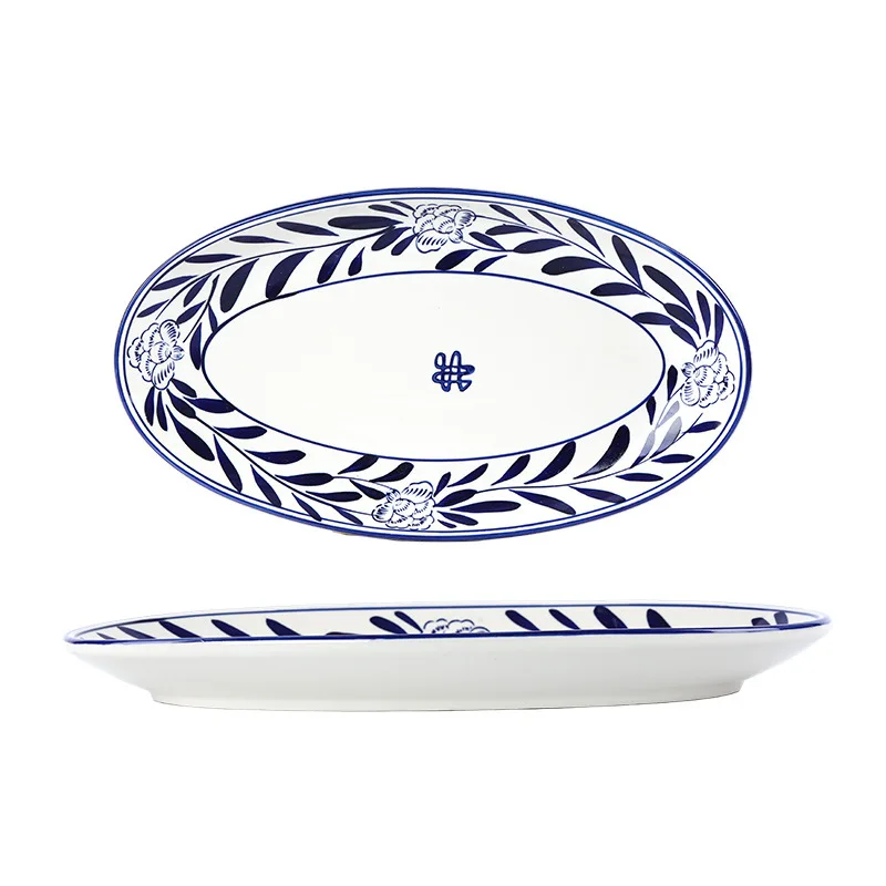 CX blue and white steamed fish tableware, home creative new large fish plate ceramic underglaze color
CX blue and white steamed fish tableware, home creative new large fish plate ceramic underglaze color