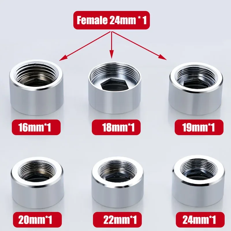 1PC M24 Change To 16 18 19 20 22 24 1/2 Female x Female Faucet Adapter Kitchen Bathroom Brass Water Tape Joint Filter water
1PC M24 Change To 16 18 19 20 22 24 1/2 Female x Female Faucet Adapter Kitchen Bathroom Brass Water Tape Joint Filter water