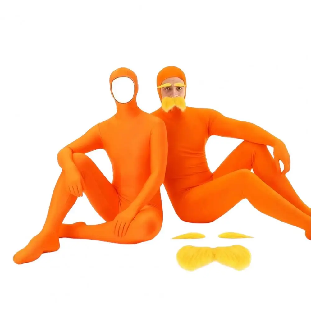 Halloween Dress Up Costume Unisex Orange Bodysuit Costume with Beard Eyebrows Full Body Spandex Jumpsuit for Halloween Party
Halloween Dress Up Costume Unisex Orange Bodysuit Costume with Beard Eyebrows Full Body Spandex Jumpsuit for Halloween Party