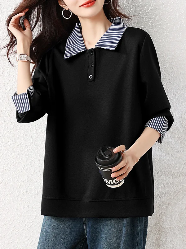 Color Blo Striped Casual Versatile Loose Fit Long Sve f Open Collar Sweatirt for plus Size Women Faionable Top
Color Blo Striped Casual Versatile Loose Fit Long Sve f Open Collar Sweatirt for plus Size Women Faionable Top