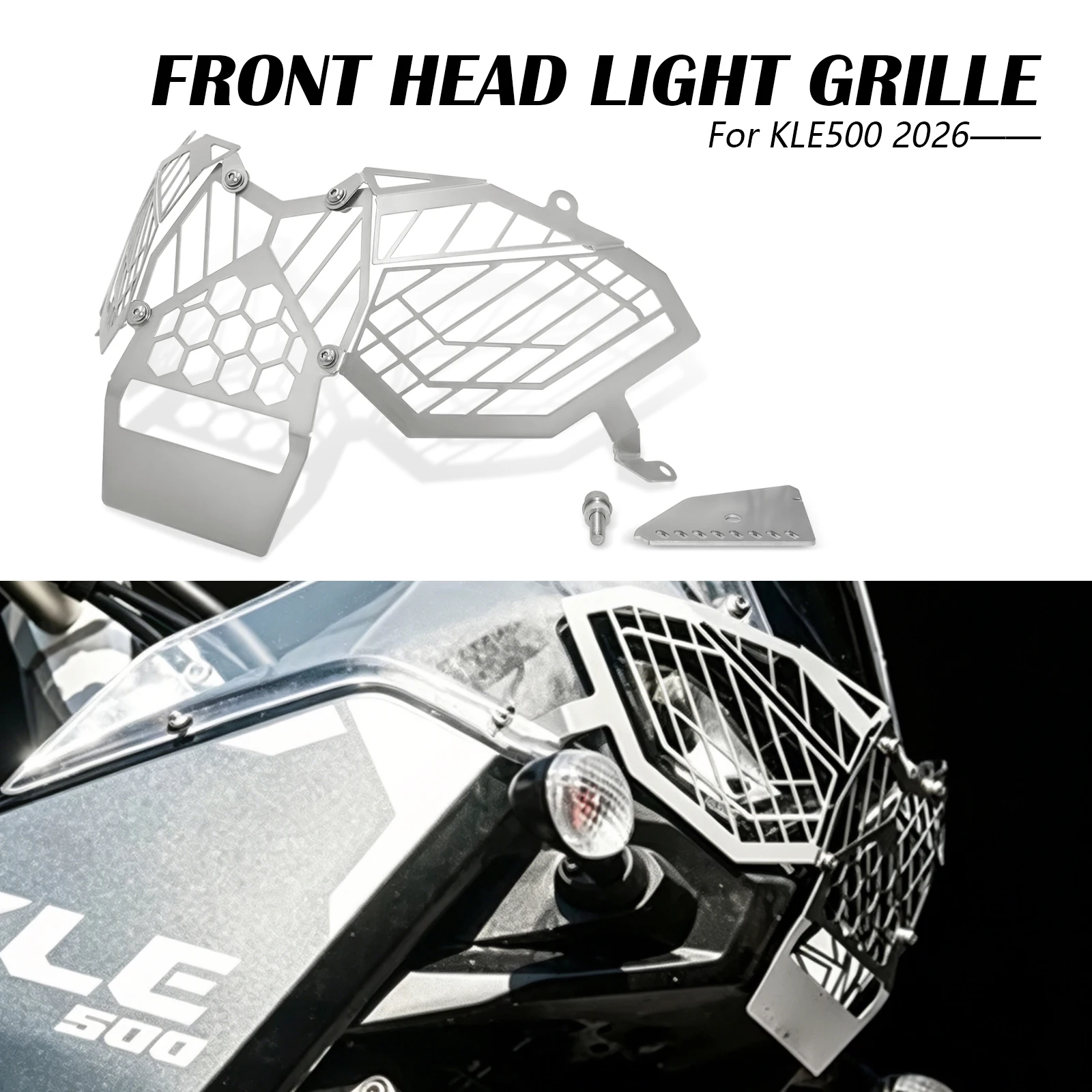For Kawasaki KLE 500 2026 KLE500 SE ABS 2026 KLE 500SE Headlight Guard Cover Protector Grille Protection Grill Mesh Motorcycle
For Kawasaki KLE 500 2026 KLE500 SE ABS 2026 KLE 500SE Headlight Guard Cover Protector Grille Protection Grill Mesh Motorcycle