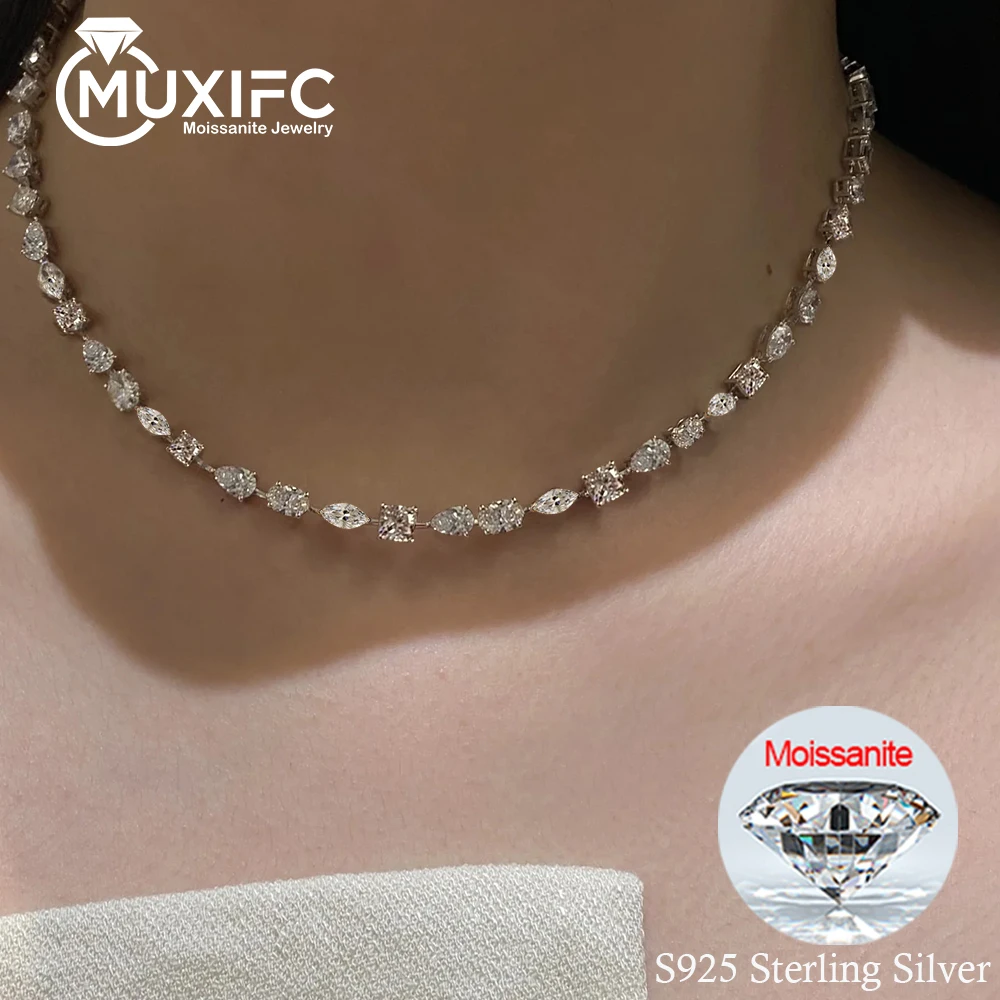 MUXIFC Full Moissanite Tennis Necklace Pear Oval Marquise Cut Lab Diamond Choker For Women S925 Silver Wedding Clavicle Chain 
MUXIFC Full Moissanite Tennis Necklace Pear Oval Marquise Cut Lab Diamond Choker For Women S925 Silver Wedding Clavicle Chain