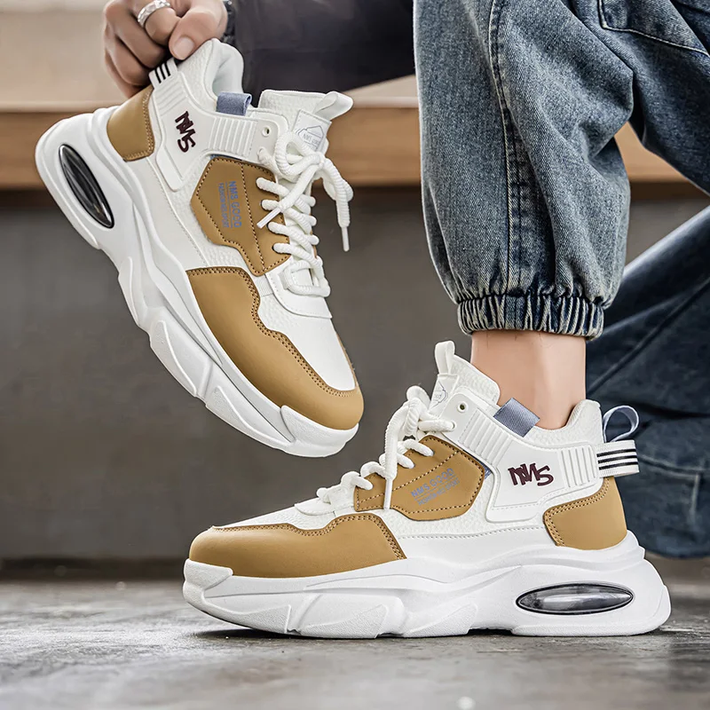 Мужская спортивная обувь, новинка 2025, кожаные удобные повседневные кроссовки на толстой подошве, уличная дышащая повседневная прогулочная обувь для мужчин
Мужская спортивная обувь, новинка 2025, кожаные удобные повседневные кроссовки на толстой подошве, уличная дышащая повседневная прогулочная обувь для мужчин