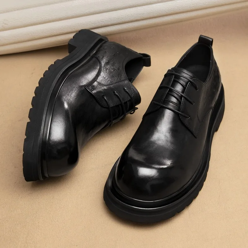 Elegant Mens Genuine Leather Formal Shoes Luxury Quality Handmade 2026 Round Toe Platform British Style Business Shoes Man
Elegant Mens Genuine Leather Formal Shoes Luxury Quality Handmade 2026 Round Toe Platform British Style Business Shoes Man