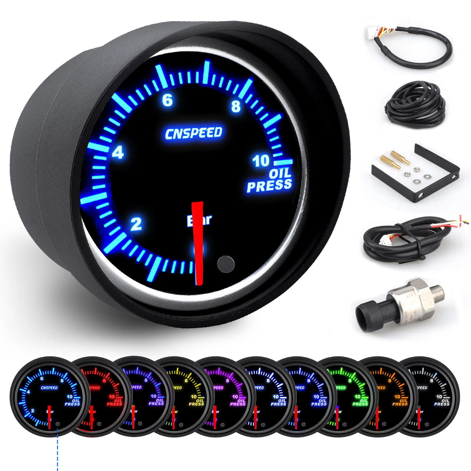 2inch 52mm 12v Universal 10 Color LED Racing Oil Pressure Gauge Meter Racing Auto Oil Press Meter Red Pointer With Sensor&Holder
2inch 52mm 12v Universal 10 Color LED Racing Oil Pressure Gauge Meter Racing Auto Oil Press Meter Red Pointer With Sensor&Holder