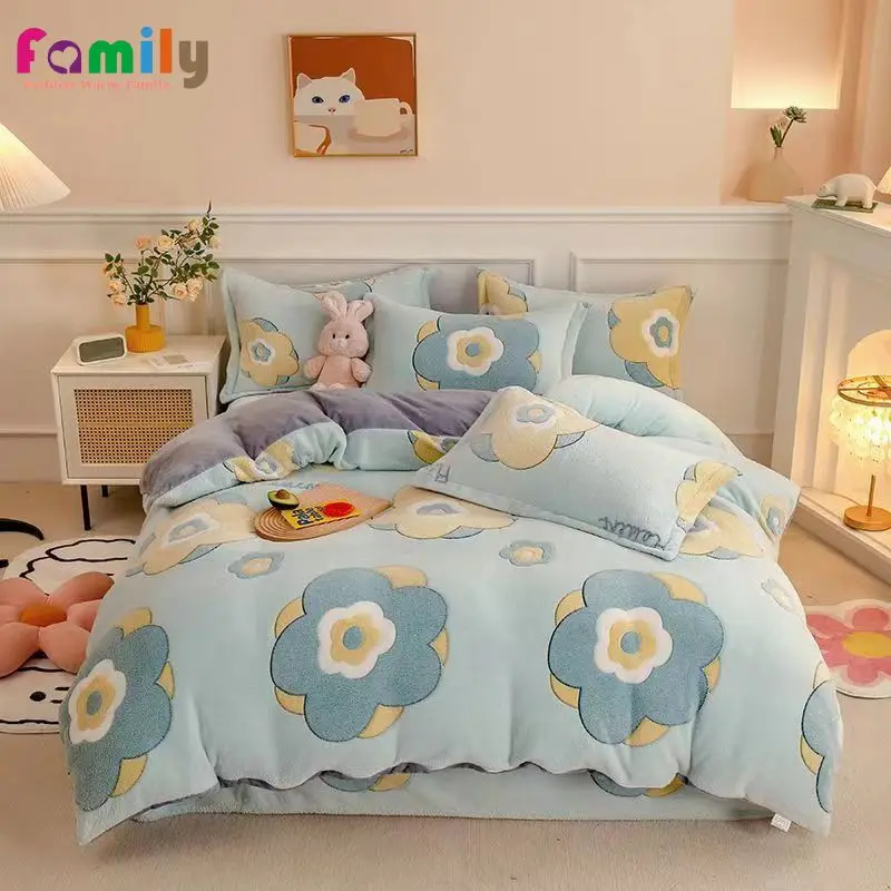 Flannel Coral Fleece Warm Winter Thick Duvet Cover Single Full Queen King Size Quilt Cover Double Sided Velvet Bedding No Sheet
Flannel Coral Fleece Warm Winter Thick Duvet Cover Single Full Queen King Size Quilt Cover Double Sided Velvet Bedding No Sheet