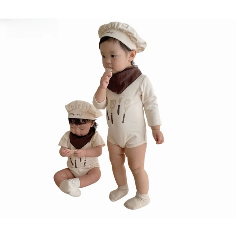 New 2026 Baby Chef Cosplay Romper Set Chef Hat Scarf Newborn Infant Cooking Themed Outfit for Photoshoot Party for Unisex
New 2026 Baby Chef Cosplay Romper Set Chef Hat Scarf Newborn Infant Cooking Themed Outfit for Photoshoot Party for Unisex