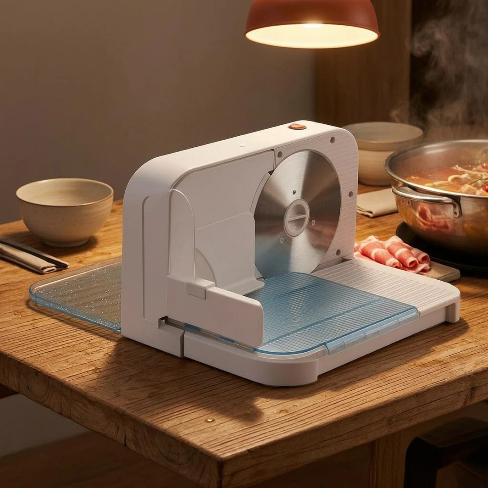 Foldable Meat Cutter Compact Electric Meat Cutter Kitchen Appliance Circular Blade Transparent Tray
Foldable Meat Cutter Compact Electric Meat Cutter Kitchen Appliance Circular Blade Transparent Tray