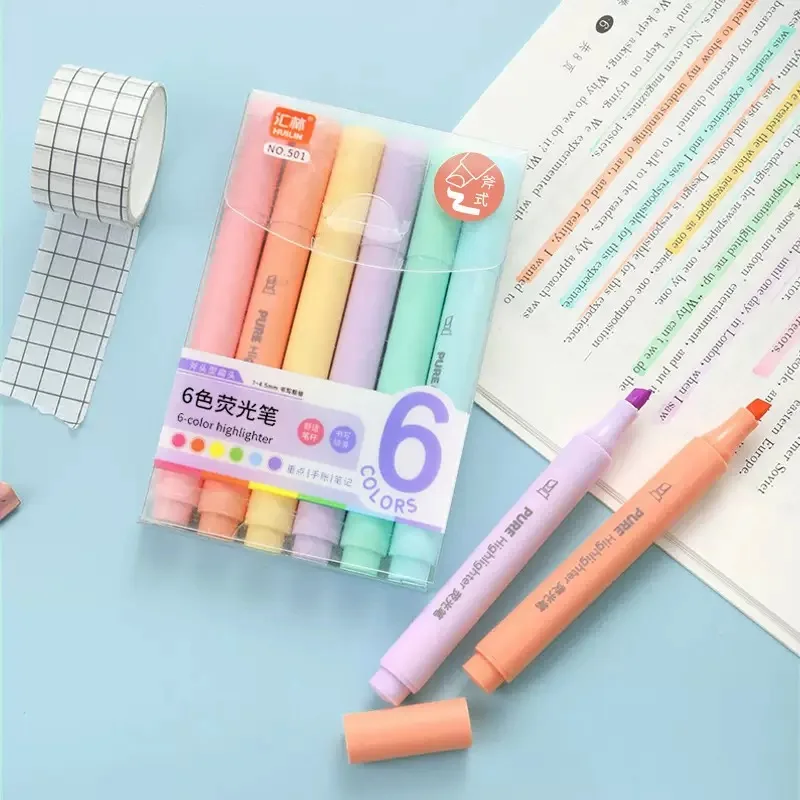 6Pcs/Set Pastel Color Macaron Highlighter Pen Marker Pens Fluorescent Pen Drawing Highlighters Cute Stationery School Supplies
6Pcs/Set Pastel Color Macaron Highlighter Pen Marker Pens Fluorescent Pen Drawing Highlighters Cute Stationery School Supplies