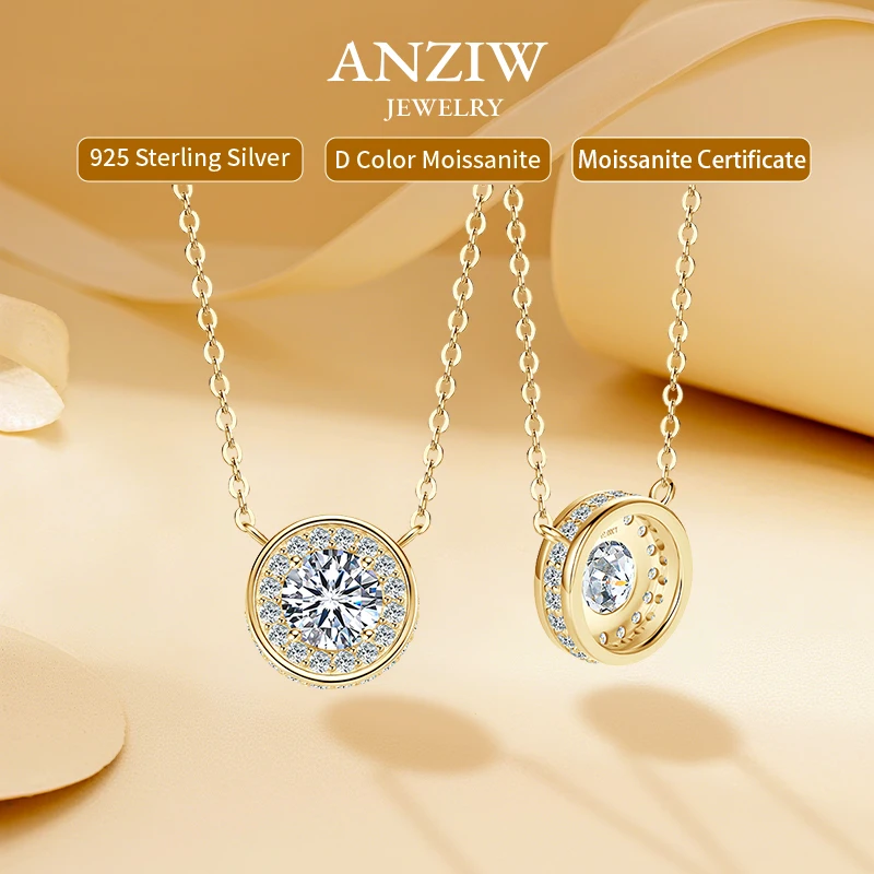 Anziw 1CT 6.5mm Moissanite Pendant Necklace for Women 925 Silver Chain Full Lab Diamond Collar 2025 New Jewelry Gift Certificate
Anziw 1CT 6.5mm Moissanite Pendant Necklace for Women 925 Silver Chain Full Lab Diamond Collar 2025 New Jewelry Gift Certificate
