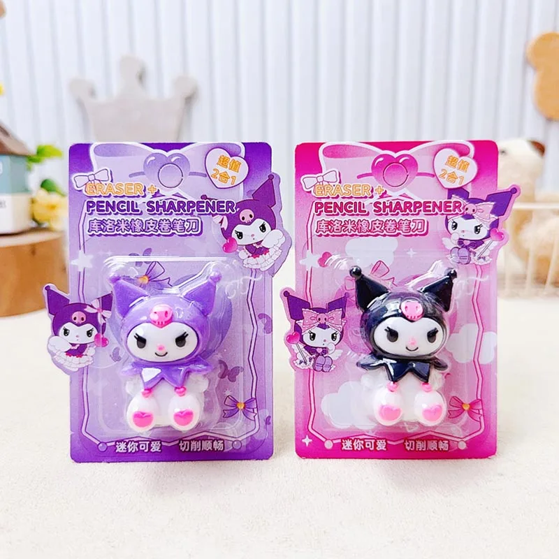 12pcs/lot Cartoon Sanrio Kuromi Pencil Sharpener With Eraser Hand Mechanical Cutter Knife Stationery gift school supplies
12pcs/lot Cartoon Sanrio Kuromi Pencil Sharpener With Eraser Hand Mechanical Cutter Knife Stationery gift school supplies