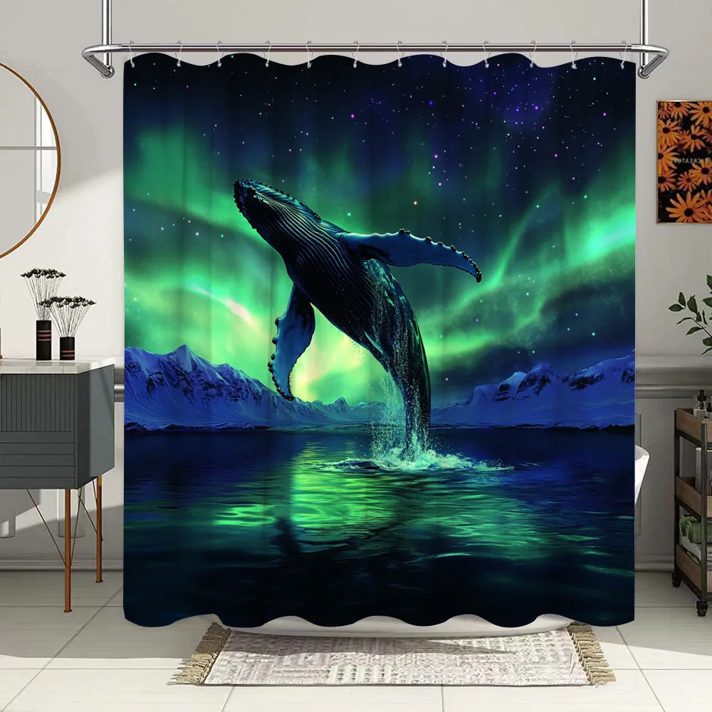 Занавеска для душа Digital Art Whale — горбатый дыхатель, Аврора, снежные горы, полиэфирная ткань, декор для ванной комнаты
Занавеска для душа Digital Art Whale — горбатый дыхатель, Аврора, снежные горы, полиэфирная ткань, декор для ванной комнаты