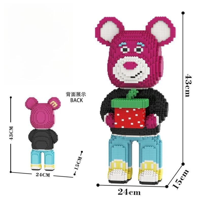 43Cm Strawberry Boyfriend Bear Puzzle Building Block Toy Boys and Girls Brains Birthday Gift Living Room Ornaments Moc Box
43Cm Strawberry Boyfriend Bear Puzzle Building Block Toy Boys and Girls Brains Birthday Gift Living Room Ornaments Moc Box