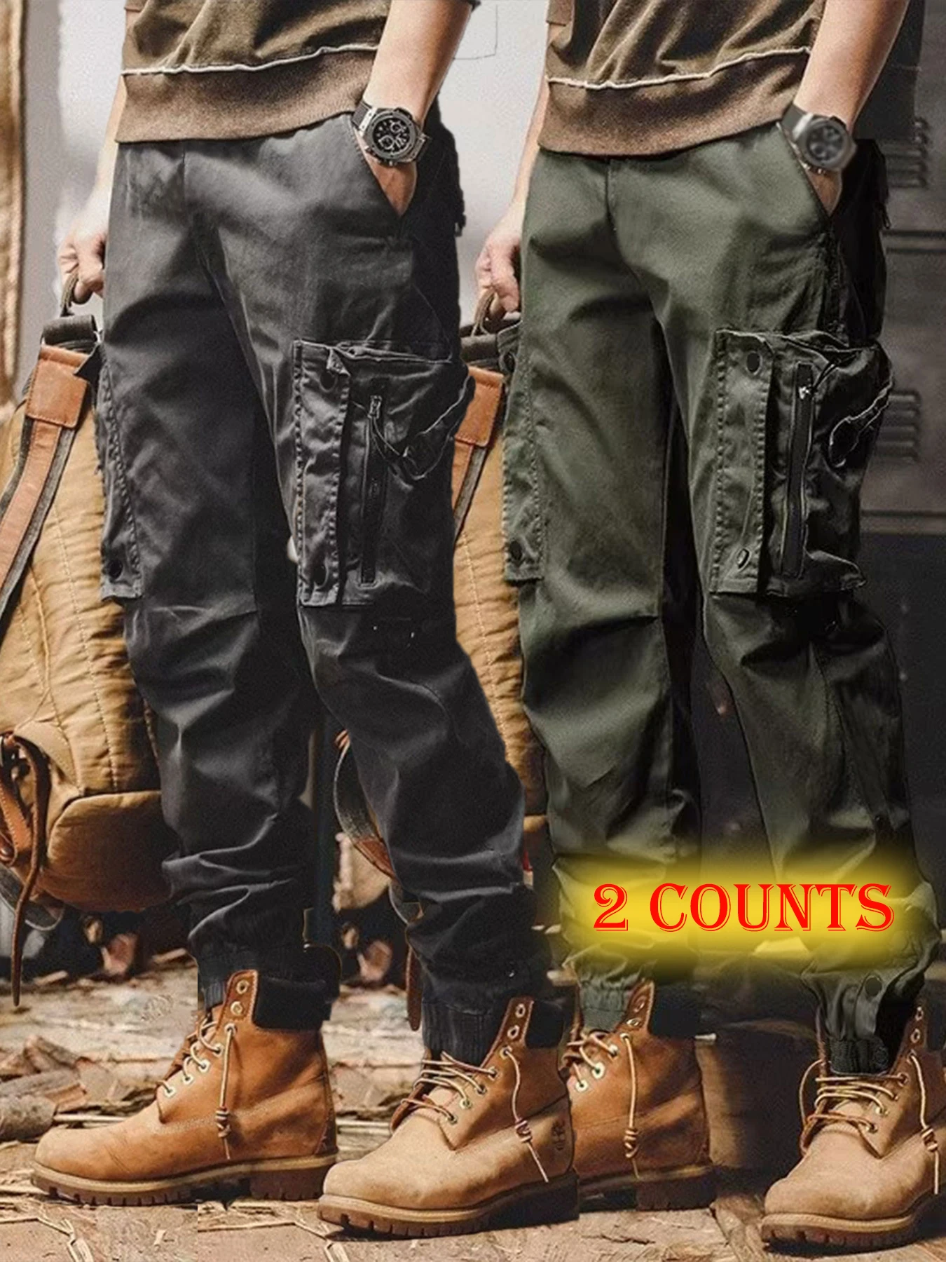 Men's Fashionable Cargo Pants Workwear Loose Baggy Tapered Ankle Tied Leisure Temperament Multi Pocket Street Trendy Pants
Men's Fashionable Cargo Pants Workwear Loose Baggy Tapered Ankle Tied Leisure Temperament Multi Pocket Street Trendy Pants