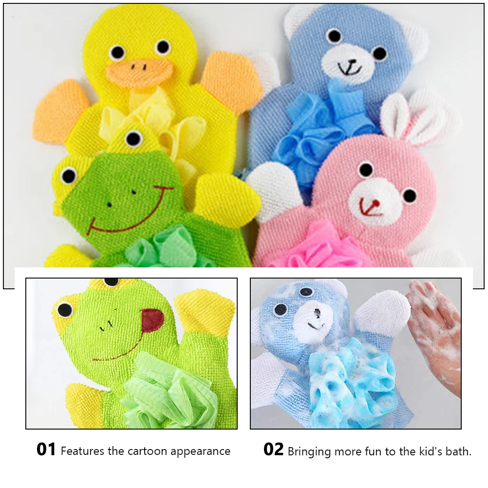 4pcs Kids Bath Gloves Children Cartoon Sponge Body Scrubber Safe Material Exfoliating Massage Arms Legs Chest Back Shower
4pcs Kids Bath Gloves Children Cartoon Sponge Body Scrubber Safe Material Exfoliating Massage Arms Legs Chest Back Shower