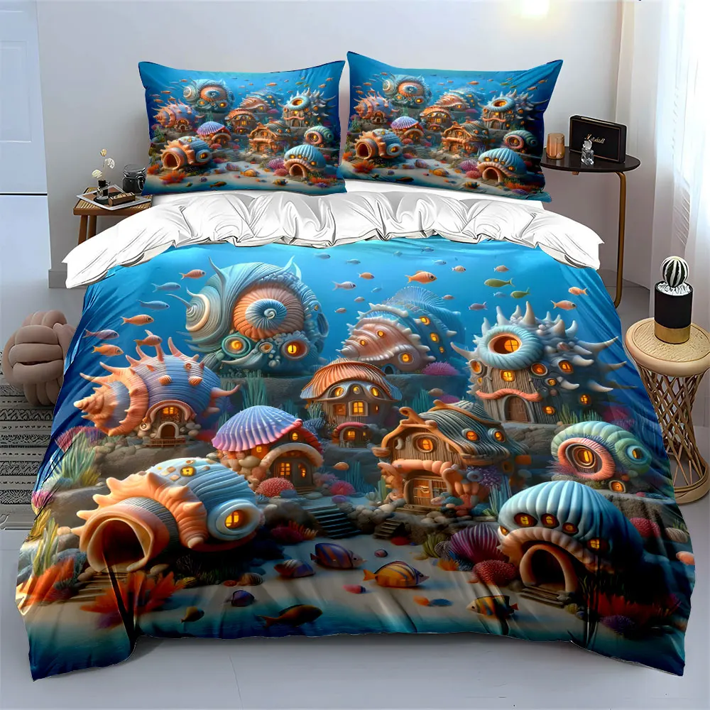"Underwater Shell House Decor Set" Soft Comfortable Duvet Cover Bedding Set Included 1*Duvet Cover & 2*Pillowcases, gift
"Underwater Shell House Decor Set" Soft Comfortable Duvet Cover Bedding Set Included 1*Duvet Cover & 2*Pillowcases, gift