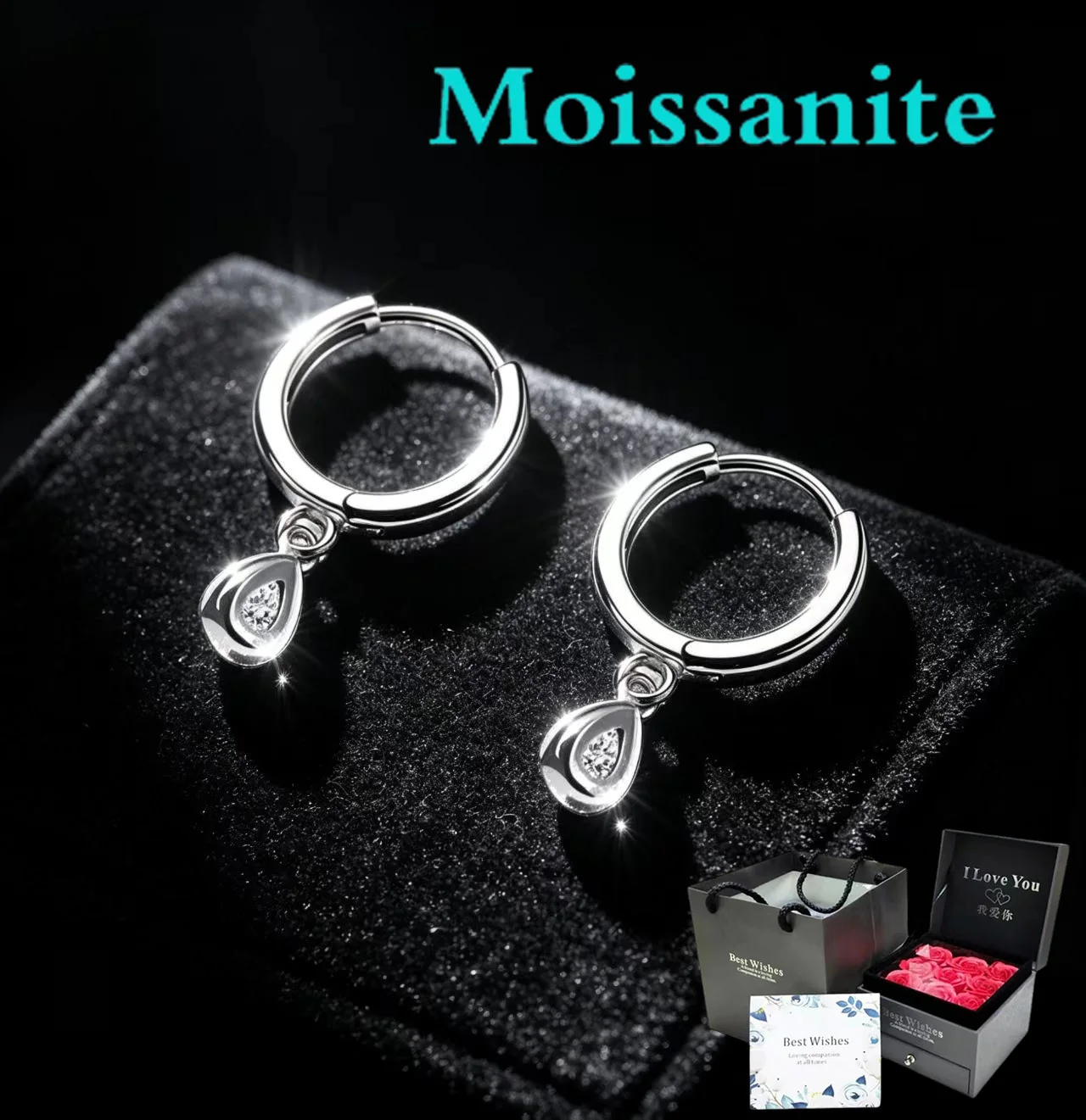 S925 pure silver teardrop zirconia ear studs - unique design, high-end, suitable as a gift for young ladies
S925 pure silver teardrop zirconia ear studs - unique design, high-end, suitable as a gift for young ladies